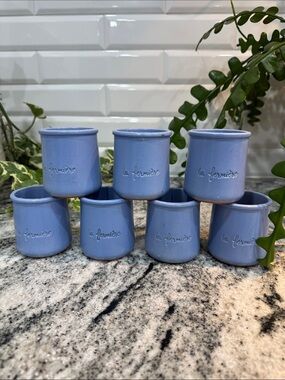 LA FERMIERE Ceramic Mugs - Set of 7 in Periwinkle Blue